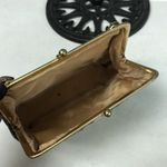 Floral Tapestry Clutch Coin Purse Vintage 40's mini bag‎ 6” x 5” gold chain Black Photo 3