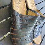 Natural Soul Black Leather Woven Sandals by  All Thru Comfort Photo 0