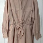 Fashion to figure Beige Raquel Tie Front Utility Cotton Lightweight Romper Sz 1X Photo 7