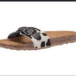Seychelles  speechless sandal black cow print Italy real fur 6.5‎ Photo 1
