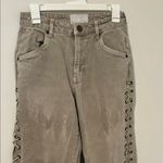 One Teaspoon One Tea Spoon Stitched Laced Tie-Up Western Wide Leg Jeans Size 26 Photo 0