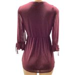 Siren Lily  Small Shimmery Lined Maternity 3/4 Tie Sleeve Top, New With Tags. Photo 2