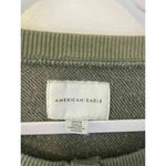American Eagle  Women’s Size S Green Oversized Cropped Drawstring Sweatshirt Photo 2