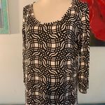 Mud Pie  Black White Geo Print Dress ~ Size S Small Liquid Knit Photo 2