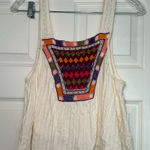 Urban Outfitters Cream Boxy Tank Top Women’s Small Embroidered Boho Summer Photo 0