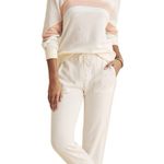 Faherty Womens Small Molli Jogger Pants Cream Pastel Stripes Cotton Soft Cozy Photo 8