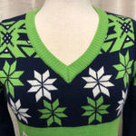 NFL Team Apparel Seattle Seahawks Women's V-Neck Holiday Christmas Sweater Photo 1