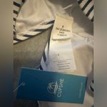 Cupshe NWT  One Piece Swimsuit Tummy Control V white blue vertical stripes size S Photo 5