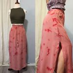 BB Dakota  Tie Dye Pink Boho Flowy High Waist Slit Midi Skirt S Elastic Waist Photo 0