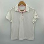 Nike Golf Performance Polo Shirt Fit Dry Womens Large White Pink Arizona State Photo 1