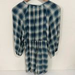 Maeve Anthropologie Cavalon Plaid Peplum Tunic Top Blue Size XSmall Photo 7