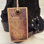 {6} NWT Vintage 7 Alameda Black Suede Western Buckle Ankle Booties Photo 8