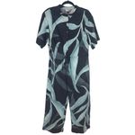 The Kit by Daniel Vosovic Aqua Jungle Light Cotton Slub Issa Jumpsuit Size S Blue Photo 1