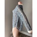 Maeve Anthropologie  Gray off white Sheer Lace Collared Button Size 12 Top NWT Photo 3