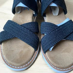 Skechers Women's BOBS Desert Kiss Sandal Braided Criss-Cross Black 6 Photo 3