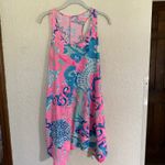 Lilly Pulitzer Melle Trapeze Dress XS Coral Reef I'm So Jelly Photo 2