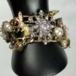 Betsey Johnson Betsy Johnson Vintage Hearts Bows Bracelet Charm Statement Gold Pearls Bunny Photo 2