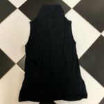 Cache Sleeveless Tunic Vest Black & Gold Hardware Button Down Utility Semi-Sheer Photo 1