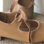 Tan and cream tie front ballet tap shoes Size 7 Photo 3