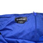 Bebe NWT  Double Ruffle Halter Neck Side Slit Gown In Cobalt 6 Photo 4