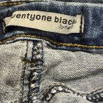 Rue 21 Twentyone Black Button Fly Distressed Low Rise Raw Hem Jegging Flex Jeans 13 14 Photo 6