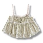 Lalavon Embroidered‎ Sage Green Lace Trim Peplum Tank Top Size Large Photo 3