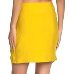 Line and Dot New Asymmetrical Gathered Skirt Textured Weave Ninette Mini Yellow Photo 1