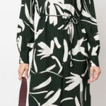 Hugo Boss  Dibanora Belted‎ Midi Dress abstract tropical print Photo 0