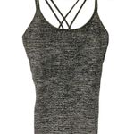 Lululemon Free To Be Tank Nulu Fabric Strappy Back Twillines Ice Grey Black Photo 2
