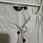 Mlle Gabrielle  Dress Womens XL Tiered Cream Beige Fairy Babydoll Boho Mini Photo 3