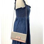 Guess Crossbody Envelope Clutch Faux Leather Taupe Pink Feminine Dainty Flirty Photo 2