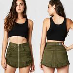 Carmar Teal Green / Blue LF Beatrice Zip Front Distressed Mini Denim Skirt Size XS Photo 4