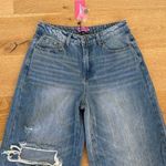 Edikted  - Ripped Low Rise Baggy Wide leg Jeans in Blue Photo 1