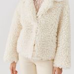 Urban Outfitters White Cream Poppy Oversized Sherpa Fluffy Jacket Coat Photo 1