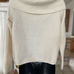 Old Navy Women's  (L) White Corset Neck Knit Sailor Sweater Long Sleeve Pouch Photo 5