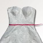 Strapless Mini Wedding Homecoming Prom Formal Dress Floral Lace No Label XS White Photo 12