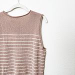 Rachel Parcell [] Boxy Muscle Tee Nude Ivory Striped Roll Neck NWT Sleeveless XL Photo 5