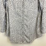 Soft Surroundings Soft‎ Surroundings Chambray Cheetah Print Roll Tab Sleeve Button Up Grey Size M Photo 3