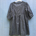 Madewell Women Marianna Puff-Sleeve Plaid Mini Dress Small NWOT Photo 2
