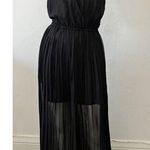 Charlotte Russe Y2k Prom Black Halter Egyptian Gold Beaded Maxi Dress Formal L Photo 0