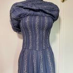 Japna Blue Strapless Jumpsuit with Patterned Details Photo 4