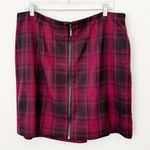 Torrid [] Red Black Plaid Tartan Print Zip Front Mini Skirt Pockets Stretch Sz 16 Photo 1