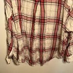 Lou & grey Faux Wrap Plaid Top White Red Photo 8