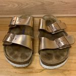 Birkenstock  Arizona Soft Footbed Sandals in Metallic Copper - Size 39 Photo 2