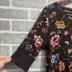 Sundance Dark Floral 3/4 Sleeve Thermal Womens Size Medium Top Purple Photo 5