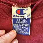Champion vintage distressed sweatshirt, maroon size large Photo 3