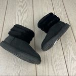 UGG  Women's Fluff Mini Quilted Boots US6/EUR37 Black w/ White Logo Heel $160 Photo 4