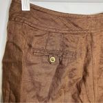 Loft Ann Taylor brown 100% linen shorts women’s size 8 natural fibers trendy Photo 3