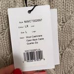 Naadam BeigeWool Cashmere Open Back Cable Quarter Zip Sweater NWT Photo 10