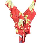 None Floral Bathing Suit Set - Women's XL - Red & Yellow Skirt Photo 1